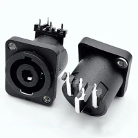 4 Pin Speakon Female Jack Socket Connector Audio Loudspeaker Amplifier Converter for PA Amplifier Cable 4P 90 degree looper