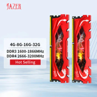 JAZER DDR4 Ram 16GB 32GB 3600MHz 3200MHz 2666MHz 4GB 8GB Desktop Memory Computer DDR3 1600MHz 1866MHz Rams With Heatsink