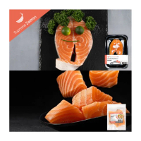 【美威鮭魚】鮮嫩鮭魚輪切 x 5片 + 鮭魚塊200g x 3包(每片250g±5%；無包冰)