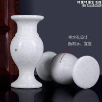 天然青石漢白玉石頭燭臺供桌插花供香爐石瓶子花瓶一對大理石材