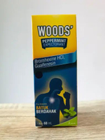 WOODS' PAPPERMINT EXPECTORANT 60 ML, BATUK BERDAHAK DAN MENGENCER DAHAK