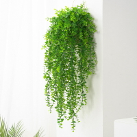 仿真植物尤加利藤條壁掛假植物蔓藤纏繞花藤垂吊綠植墻裝飾掛藤