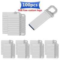 LOT 100PCS free Customize LOGO USB Waterproof flash drive 128MB 4GB 8GB 16GB 32GB 64GB Metal usb stick pen drives free shipping