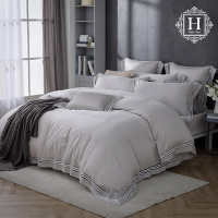 HOYA H Series 雙人100支極緻天絲鑲織系列薄被套床包六件組-艾爾希