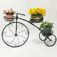 品屋 腳踏車鐵藝花盆架 歐式花架(簡約花架 花盆 花架子 造型花架 室內花架)