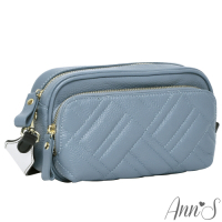 Ann’S實用至上-訂製寬背帶全真皮相機包-淺藍