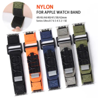 New Sport Nylon Watch Strap for Apple Watch Band 44mm 45mm 40mm 41mmm Bracelet for Iwatch Ultra 49MM Series 8 7 6 5 SE 4 42/38mm