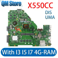 X550CC MAINboard For ASUS X550C X550CL X552C Y581C R510C X550VC Laptop Motherboard REV2.0 2117U I3 I5 I7 4GB GT720M Test