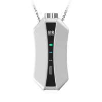 Air Purifier Necklace Mini Personal Wearable Necklace Negative Ion Generator Car Air Freshener Low Noise White