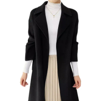 【巴黎精品】真 100%羊毛大衣 毛呢外套(長款簡約寬鬆保暖女外套5色p1ag34)