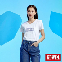 EDWIN  小字排列BOX LOGO短袖T恤-女款 白色