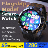 4GB 128GB Smart Watch 4G LTE GPS 1.6Inch Dual HD Cameras Android 9.0 Sim Card Wi-Fi 1000mAh Men Smart watch For Line Youtube