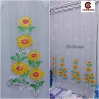 Gorden Vitrase Vitrace motif Bunga Matahari puring Gorden pintu Jendela minimalis