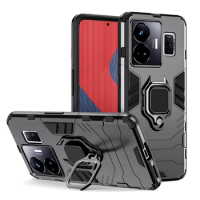 Metal Magnetic Shockproof Armor Case for Realme GT 3 240W Neo 5 Silicone+PC Metal Ring Stand Phone Cover for Realme GT Neo 3 3Ts