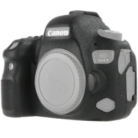 For Canon 6D2 Silicone Camera Protective Case for Canon 6D MARK II 6DII 6D2 Litchi Texture Non-slip Camera Protector Cover