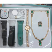 Ladies Gift Set | A58 Plus Smart Watch &Jewelry Combo with Interchangeable Straps | Necklace,...