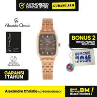 Jam Tangan Cewek Alexandre Christie AC 8699 LHB Analog Stainless Steel Strap RGBrownMotif