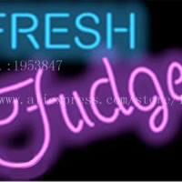 Fresh Fudge Food neon sign Handcrafted Light Bar Beer Pub Club signs Shop Business Signboard diet food diner break 17"x14"