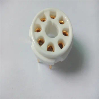 6pcs ceramics tube socket seat GZC8-Y-2-G tube holder golden pin for KT88/6550 EL34 6P6P 6V6 6SN7