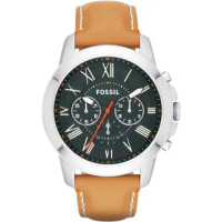 【FOSSIL】古典伯爵三環計時腕錶-深綠(FS4918)