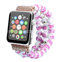 uhgbsd 38 41 40mm Strap For Apple Watch 2345 Generation AppleWatch Band Ceramic IWatch 6 Ethnic Style Wristband