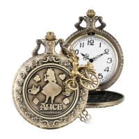 【時光旅人】不思議の国 愛麗絲系列造型小吊飾復古翻蓋懷錶 附盒裝 生日 送禮 禮物