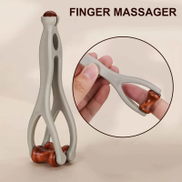 1 Piece Multifunctional Finger Massager with Wooden Roller for Massaging Hand Joints and Acupoints, 