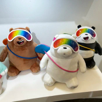 New Original We Bare Bear Winter Ski Modeling Stuffed Animal Toy High Quality 25cm Bear Plush Cute Dolls Lovely Gift for Kids