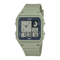 【CASIO 卡西歐】輕巧電子錶 時間雙顯示 淡墨綠 環保材質錶帶 生活防水 LF-20W (LF-20W-3A)