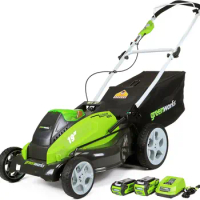 Greenworks 40V 19-Inch Cordless Lawn Mower, 4.0 AH &amp; 2.0 AH Batteries Included 25223 USA