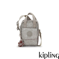 【KIPLING官方旗艦館】岩石灰花卉線條印花掀蓋前袋手機包-DALYA