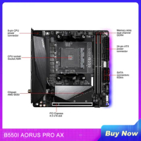 Desktop Motherboard For Gigabyte B550 AM4 DDR4 64GB PCI-E 4.0 Mini-ITX B550I AORUS PRO AX