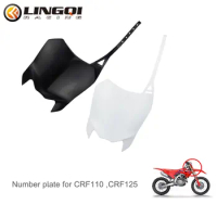 LING QI Pit Dirt Bike Front Number Plate Motorcycle CRF 110 Fairing Mask Plastic Body Cover Universal for CRF110 125 Parts