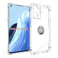 For OPPO Reno7 A Reno7A 6.4" 2022 Back Ring Holder Bracket Phone Cover TPU Soft Silicone Case On Reno 7A