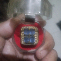 blue safir ring perak 4 permata original