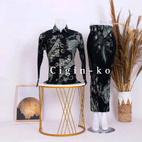 rok plisket couple || batik couple lengan panjang || kemeja batik couple || batik couple