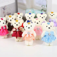 Christmas Gift Mini Hard foam Cartoon Decoration Plus Plush Small Teddy Bear Plush Doll Bouquet Bear Kid Toys