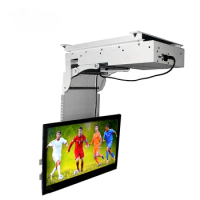 Conference office ceiling motorized TV mount ceiling drop down TV lift with remote control retractable bracket for screen