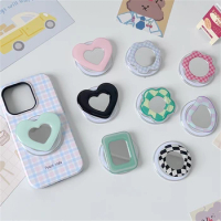 Korean Cute 3D Mirror For Magsafe Magnetic Phone Griptok Grip Tok Stand For iPhone Foldable Wireless Charging Case Holder Ring