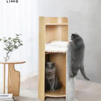 Solid Wood Cat Climbing Frame Comfortable Cat Litter Cat Tree Closed Four Seasons Universal Pet Furniture