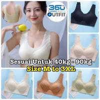 360 Outfit Women Seamless Cotton Lace Bra 40kg to 90kg M to 3XL Plus Size Comfort Breathable Push Up