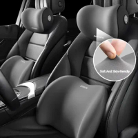 Car Headrest Lumbar Support Memory Foam Vertebral Lumbar Support Car Neck Pillow Back Cushion Office Car Interior Accessories