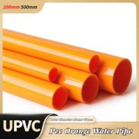 1Pcs Length 200mm 500mm Pvc Orange Water Pipe Outer Diameter 20mm~50mm UPVC Plastic Hollow Water Pip