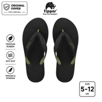 Fipper Sandal Jepit Anti Slip Pria Nyaman Black Series M Black / Green Army 11