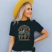 27 Years of Being Awesome Vintage 1997 Limited Edition Women T Shirts 27th Years Old Birthday Clothes Personalized Gift Tshirt