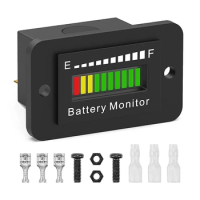 12V 24V 36V 48V 60V 72V LED Battery Monitor Gauge Lithium Ion Battery Tester Black