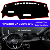 Car Inner Dashboard Cover For Mazda CX-3 CX3 2016 2017 2018 2019 Dashmat Pad Carpet Dash Mat Sun Shade Pad Car Styling