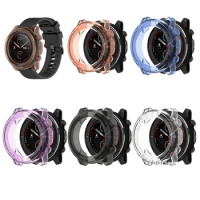 Clear TPU Protector Bumper Watch Frame Case Cover for Xiaomi Amazfit Stratos 3 A1928 Smart Watch Band Strap Accessories Stratos3