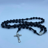 Kalung Rosario katolik - Rosario Bunda Maria Hitam Premium