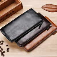 High Quality Men Wallets Classic Long Style Card Holder Purse Zipper Wallet Men's Long Zipper Mobile Phone Bag Ultra-thin Wallet